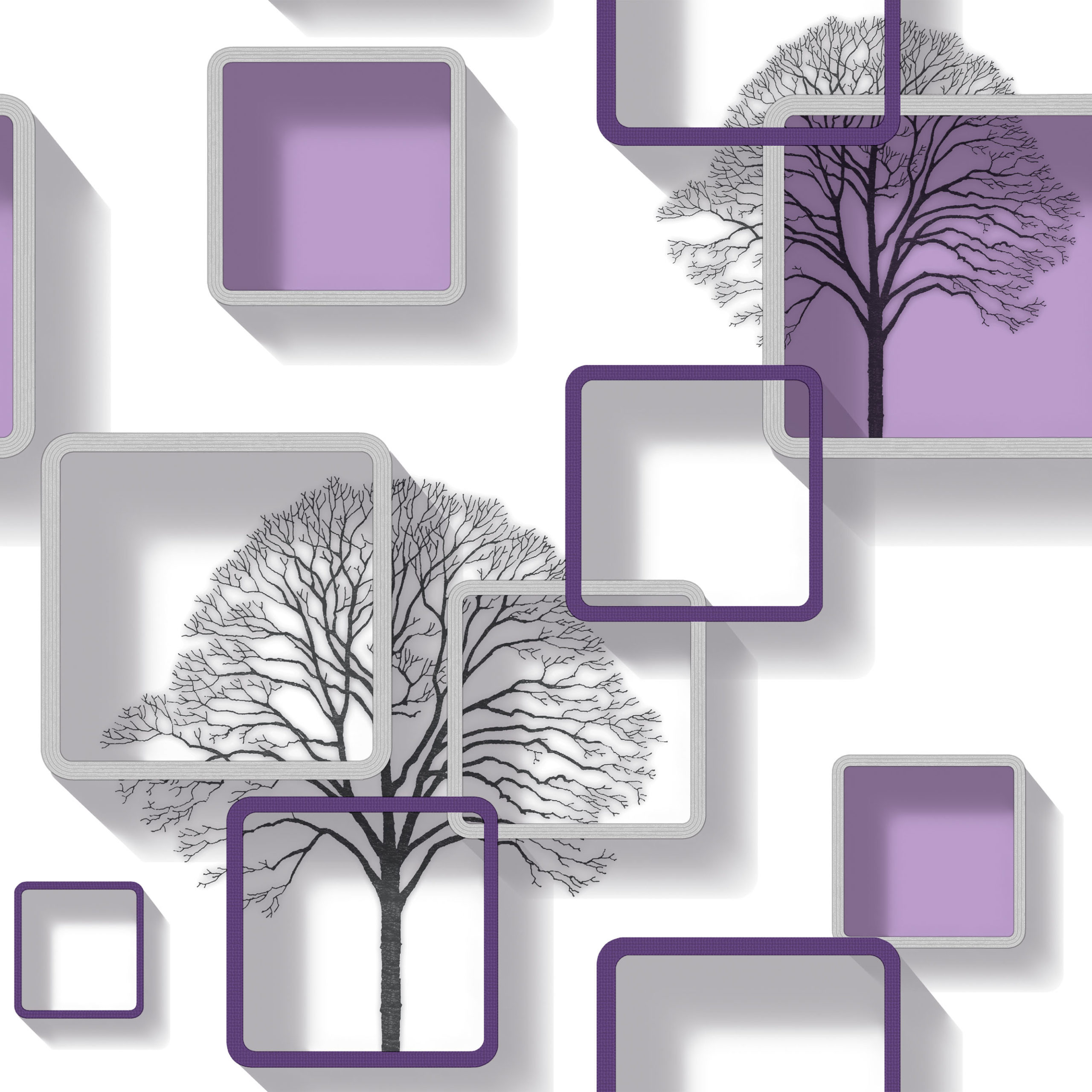 Modern purple patterned 3D Wallpaper - 122002 - Decor City