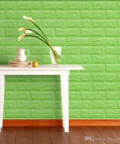 Green new embossed pe foam brick wall sticker