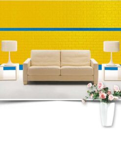 Yellow new embossed pe foam brick wall sticker