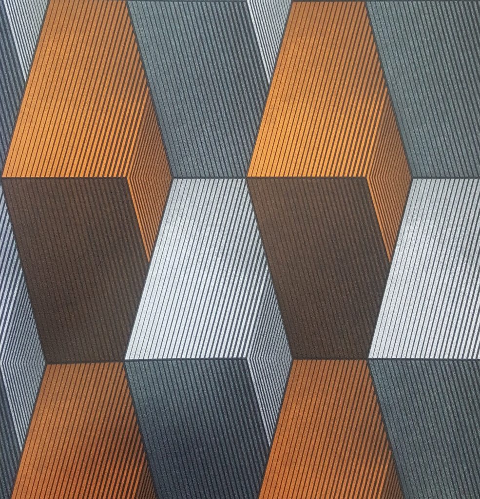 Grey and Orange Modern 3d patterned Wallpaper x1563031