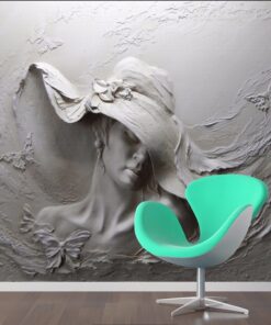 Sculptured Lady in a Hat 3D/5D/8D Custom wall murals / wallpapers - DCWM00051