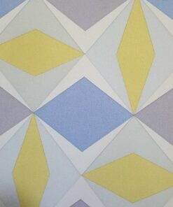 5 Sqm Triangular Interlocked Gray, Yellow and Sky Blue Wallpaper