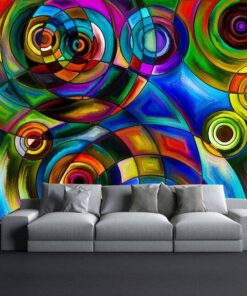 Multi-Circular Bright Color 3D Custom wall murals/Wallpapers – DCWk000101