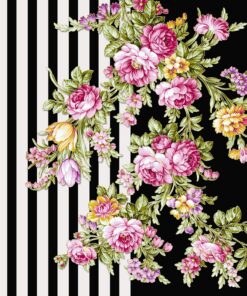 Alternative view of Zebra Vertical lines with Flower 3D Custom wall murals/Wallpapers – DCWk000104