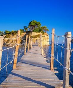 Alternative view of Wooden bridge over an Ocean 3D Custom wall murals/Wallpapers – DCWk000106