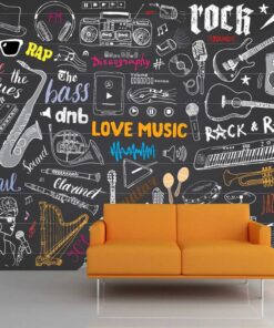 Musical Icons at a glance 3D Custom wall murals/Wallpapers – DCWk000116
