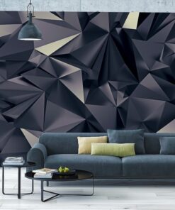 Dark Gray Crystal-like 3D Custom wall murals / wallpapers – DCWM001211