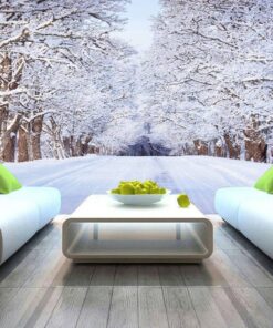 Trees covered with Snow 3D Custom wall murals / wallpapers – DCWM000484