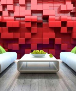 Red Cubes 3D Custom wall murals / wallpapers – DCWM000586
