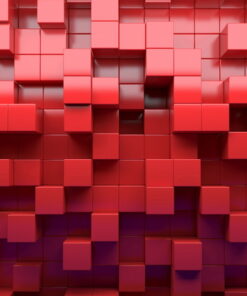 Alternative view of Red Cubes 3D Custom wall murals / wallpapers – DCWM000586