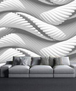 White with thin Black Spiral Cord 3D Custom wall murals / wallpapers – DCWM000682