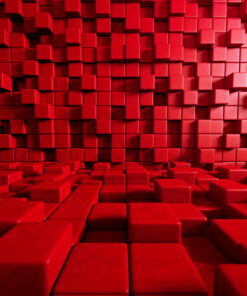 Alternative view of 2 Steps Red Cubes 3D Custom wall murals / wallpapers – DCWM000684