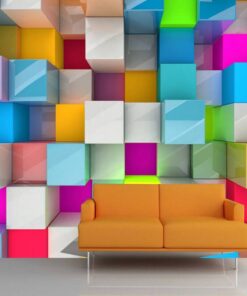 Multi Colored Blocks 3D Custom wall murals / wallpapers – DCWM000694