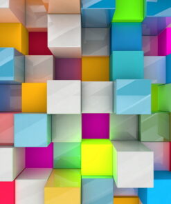 Alternative view of Multi Colored Blocks 3D Custom wall murals / wallpapers – DCWM000694