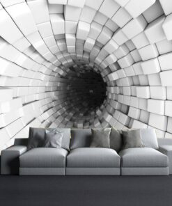 Dark Tunnel Blocks 3D Custom wall murals / wallpapers – DCWM000698