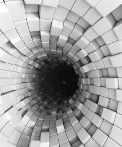 Alternative view of Dark Tunnel Blocks 3D Custom wall murals / wallpapers – DCWM000698