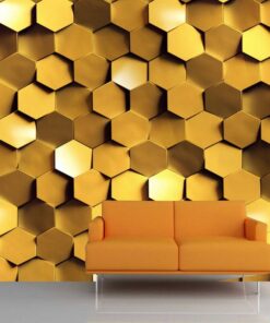 Gold Plated  layered 3D Custom wall murals / wallpapers – DCWM000750