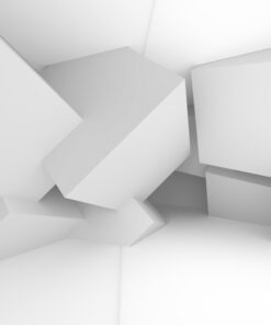 Alternative view of White Grey Geometric Wall 3D Custom wall murals / wallpapers – DCWM000877