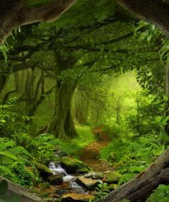 Alternative view of forest Green Trees 3D Custom wall murals / wallpapers – DCWM000917