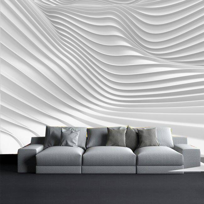 Gray and White Linings-3D Custom wall murals / wallpapers – DCWM000977 -  Decor City