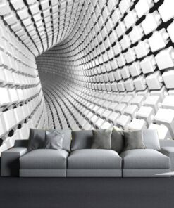 Gray deckered hollow space 3D Custom wall murals / wallpapers – DCWM000980