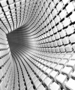 Alternative view of Gray deckered hollow space 3D Custom wall murals / wallpapers – DCWM000980