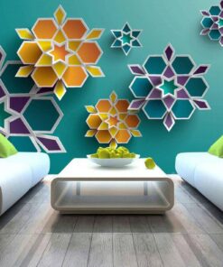 Teal green background Ramadan 3D Custom wall murals / wallpapers – DCWM000996