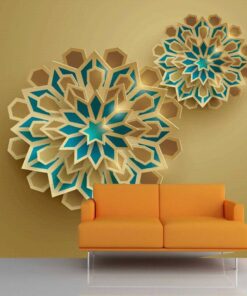 Brown background with Sky Blue Ramadan 3D Custom wall murals / wallpapers – DCWM000998