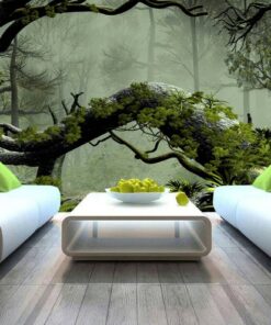 Buttress root Trees in a Misty Forest 3D Custom wall murals / wallpapers – DCWM001094