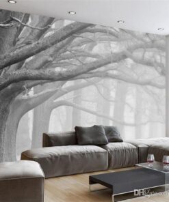 Grey Trees 3D Custom wall murals / wallpapers – DCWM001556