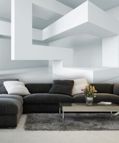 White Interlocked pillars 3D Custom wall murals / wallpapers – DCWM001565