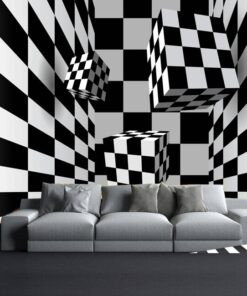 Cubic white and black design 3D Custom wall murals / wallpapers – DCWM003461