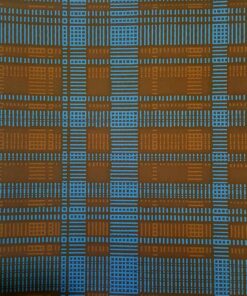 Chocolate Brown lined with Blue Design Wallpaper - 533658