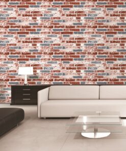 Alternative view of Modern Red and Grey Bricks Wallpaper A51-15P61