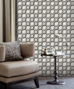Alternative view of Silver Black Geometric Pattern Wallpaper A51-15P42