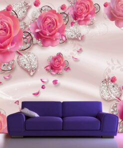 Pink Floral 3D custom photomural wallpaper - dcwm000431