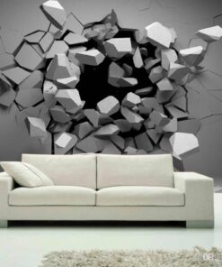 Destroyed Concrete Wall 3D custom photomural wallpaper - DCWM000446