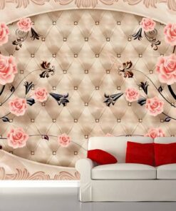 Pink Floral 3D custom photomural wallpaper - dcwm000452