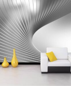 Silver Grey Swirl 3D custom photomural wallpaper - dcwm000455