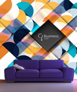 Multi-coloured Geometric custom photomural wallpaper - dcwm000458