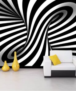 Black and White 3D custom photomural wallpaper - dcwm000461