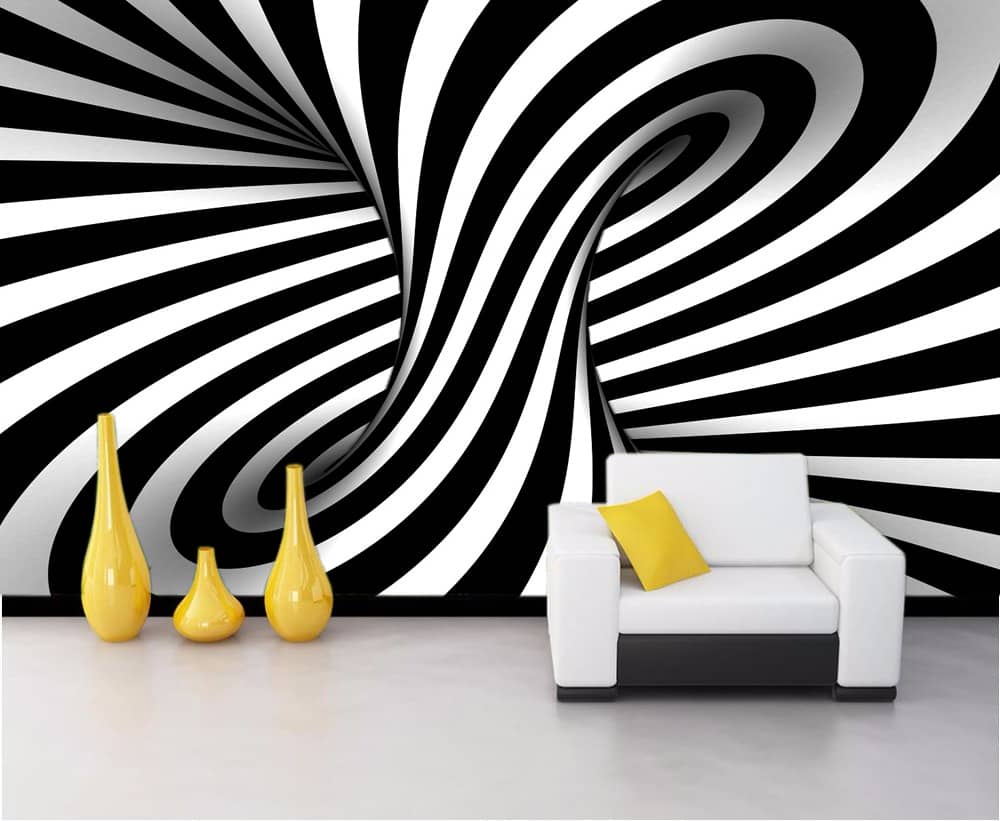 Black and White 3D custom photomural wallpaper - dcwm000461 - Decor City