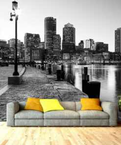 Alternative view of Boston Skyline custom photomural wallpaper - dcwm000486