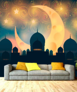 Mosque Skyline design custom photomural wallpaper - dcwm000492
