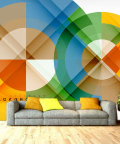 Multicolour Abstract Circular custom photomural wallpaper - dcwm000512