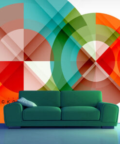 Alternative view of Multicolour Abstract Circular custom photomural wallpaper - dcwm000512