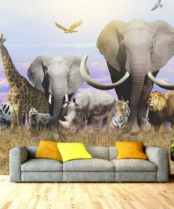 Animals in the African Desert custom photomural wallpaper - dcwm000550