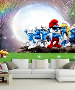 Alternative view of The Smurfs kids custom Photomural wallpaper design - DCWM0006395