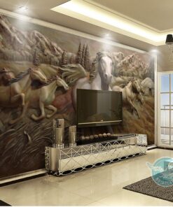 Alternative view of Custom Horses on a Wall Photomural wallpaper design - DCWM0010177