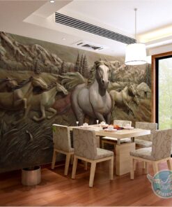 Custom Horses on a Wall Photomural wallpaper design - DCWM0010177